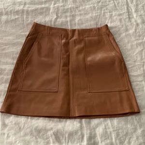 Last chance sale! NWOT, H&M brown pleather skirt